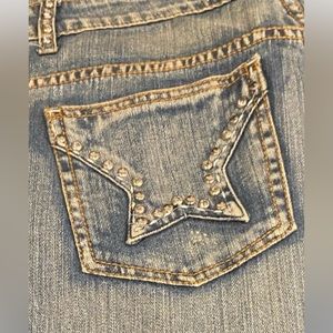 Star Studded Pockets Denim Jeans, Size 13